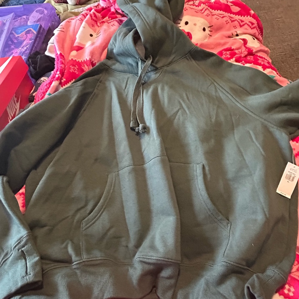 Green hoodie